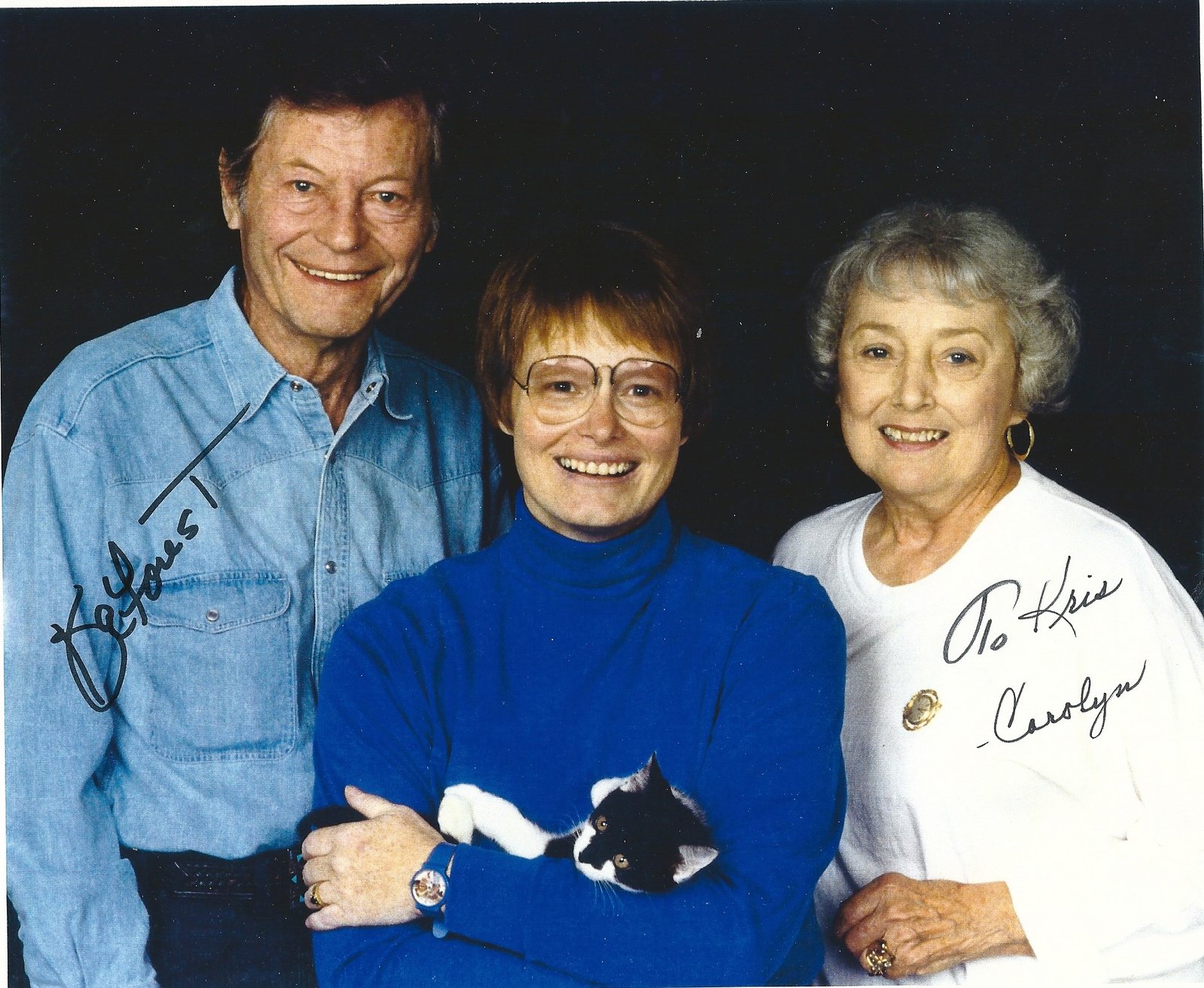 Signed photo of De, Carolyn and Kris